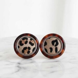 2/$21 Round Leopard Earrings